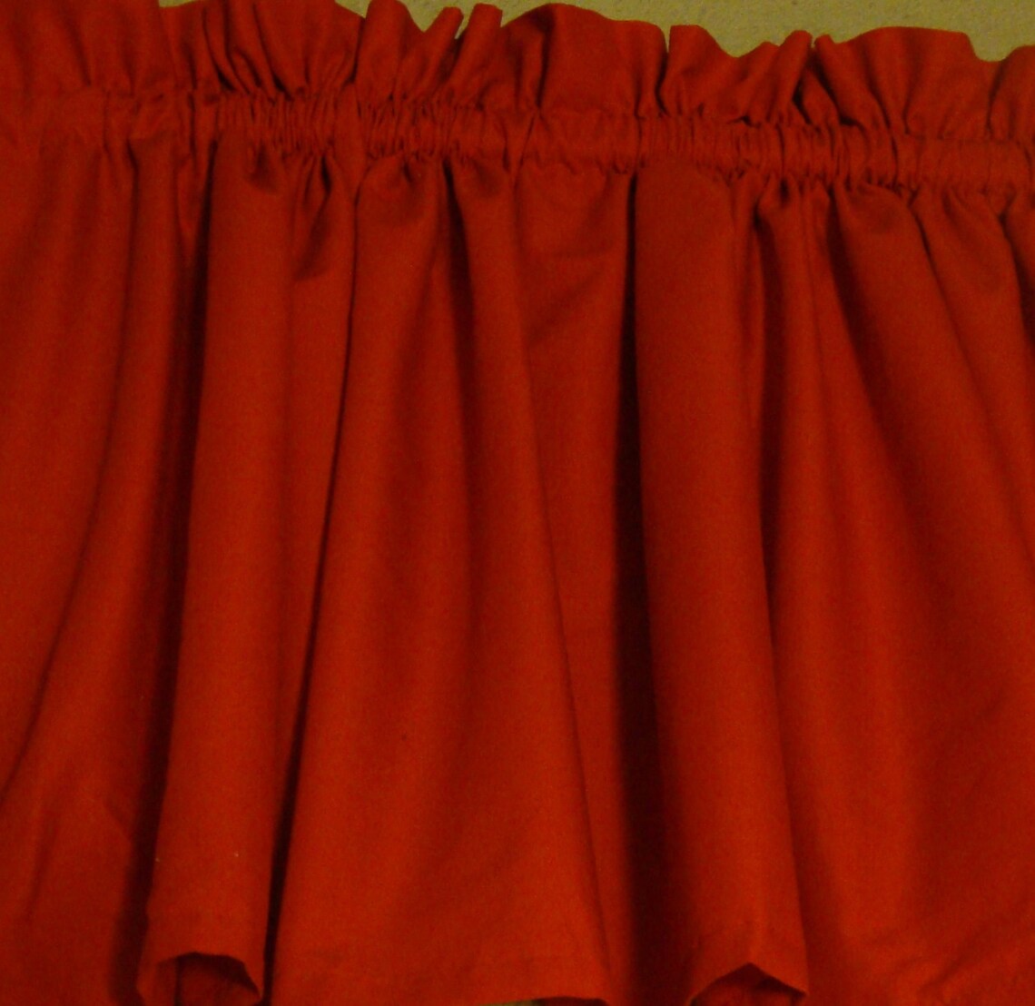 Bright Red Valance Curtain Window Treatment Cotton Fabric Etsy