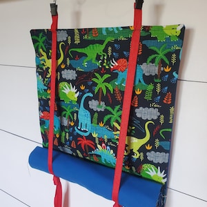 Cortina de puerta para aula con diseño de dinosaurios: Estor enrollable para mayor privacidad, azul marino