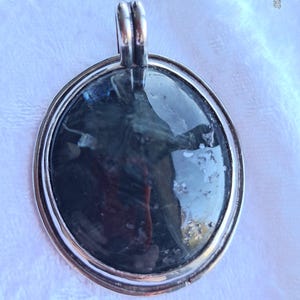 Vintage sterling silver & Granite pendant