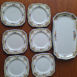 Bandeja para sanduíche Royal WINTON Grimwades e 6 pratos laterais Vintage