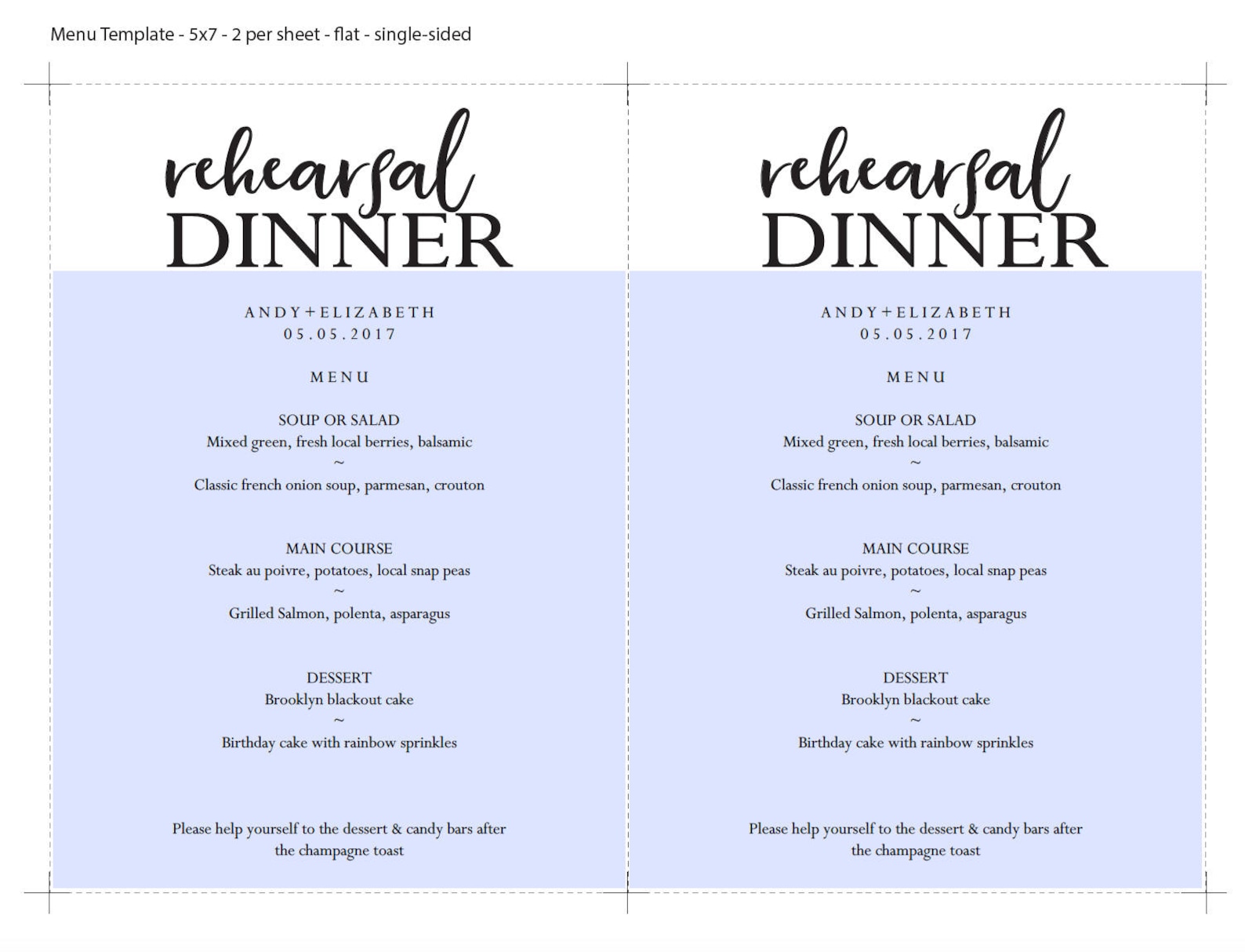 Rehearsal Dinner Menu Wedding Menu Template Instant Etsy Rehearsal Dinner Menu Wedding Menu Template Instant Etsy