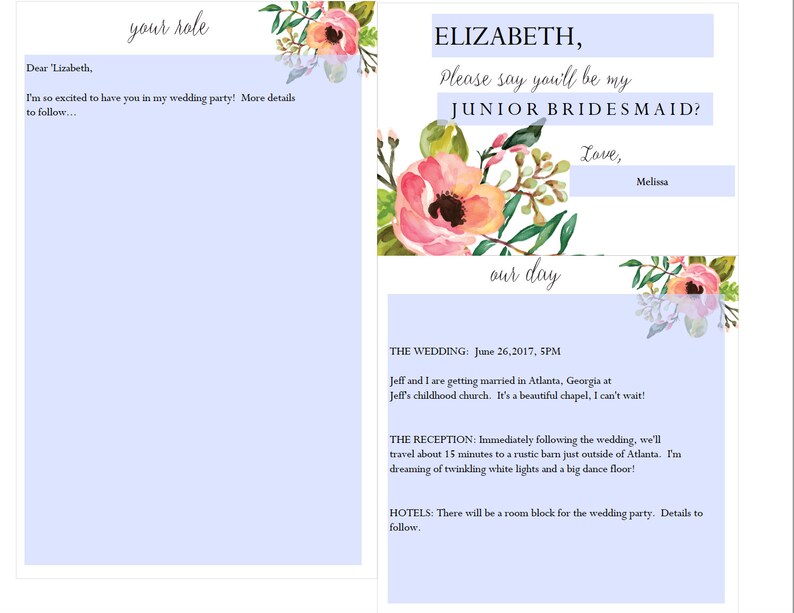 Printable Bridesmaid Ask Stacking Cards DIY Personalized | Etsy