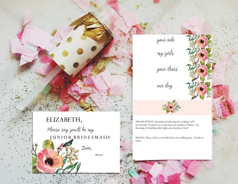 Printable Bridesmaid Ask Stacking Cards DIY Personalized | Etsy