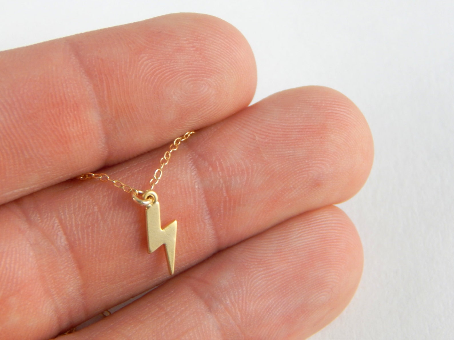 Dainty Gold Lightning Necklace Lightning Bolt Necklace Gold Etsy