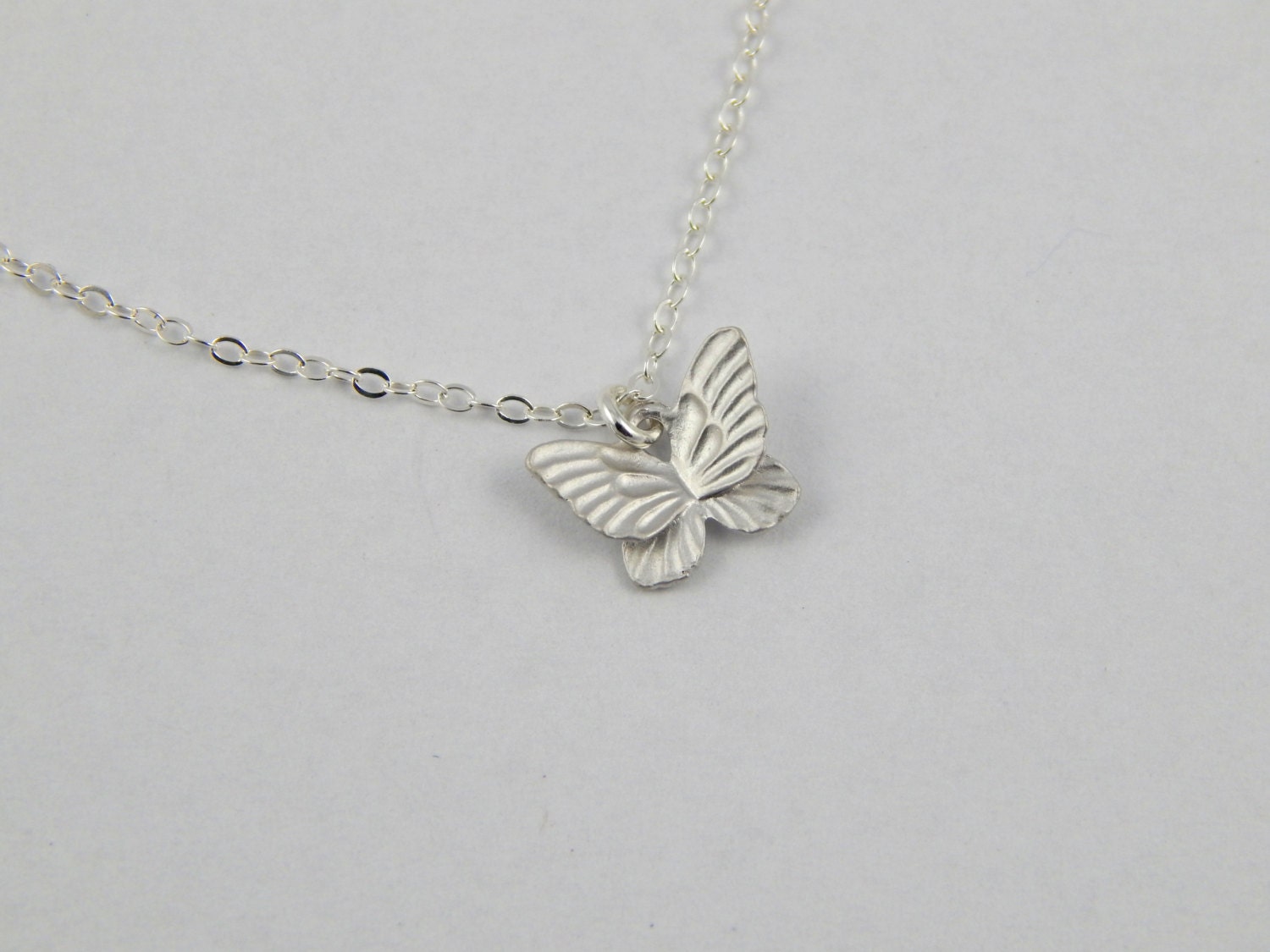 Butterfly necklace silver gold small charm necklace tiny Etsy