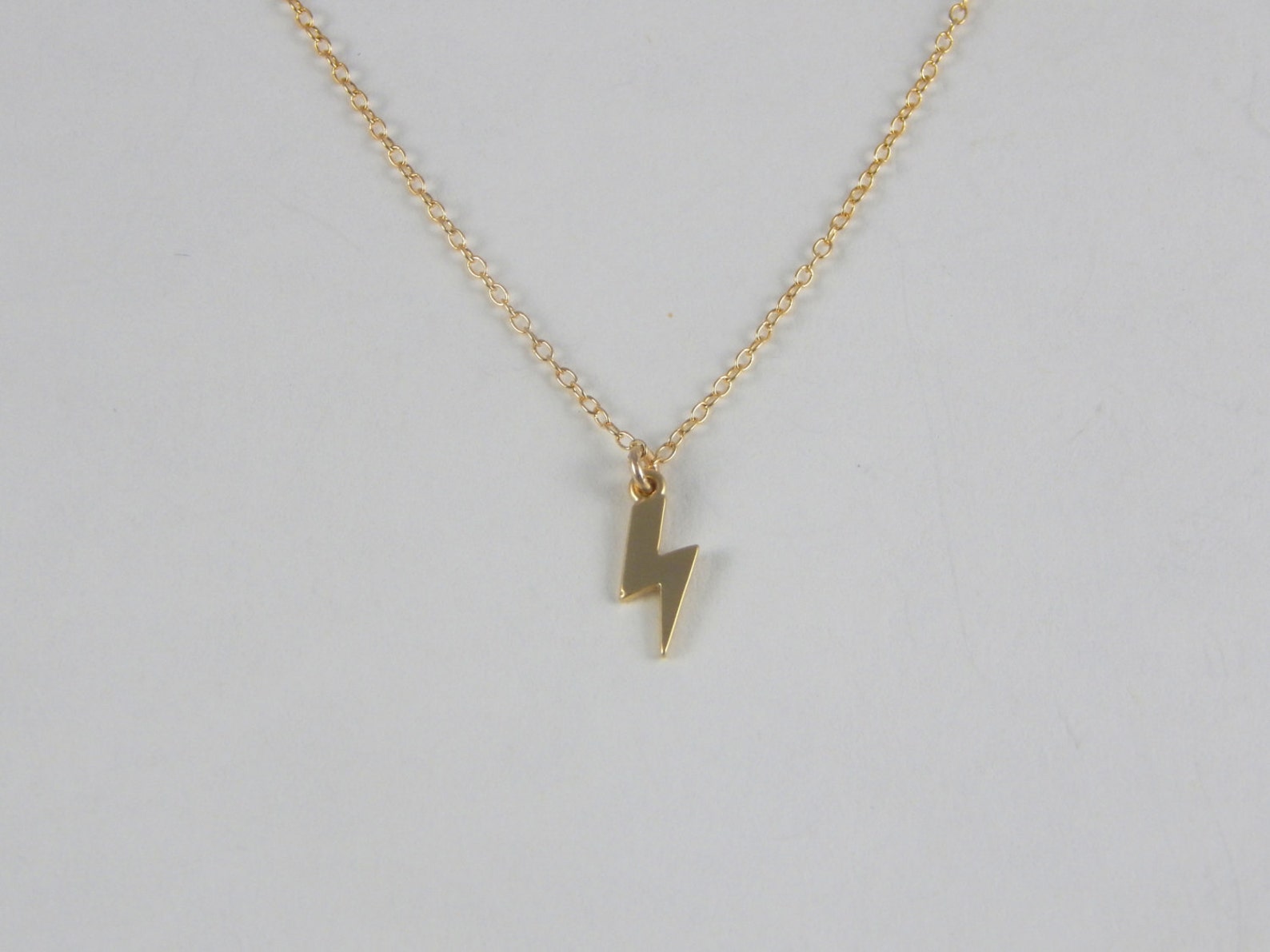 Dainty Gold Lightning Necklace Lightning Bolt Necklace Gold Etsy
