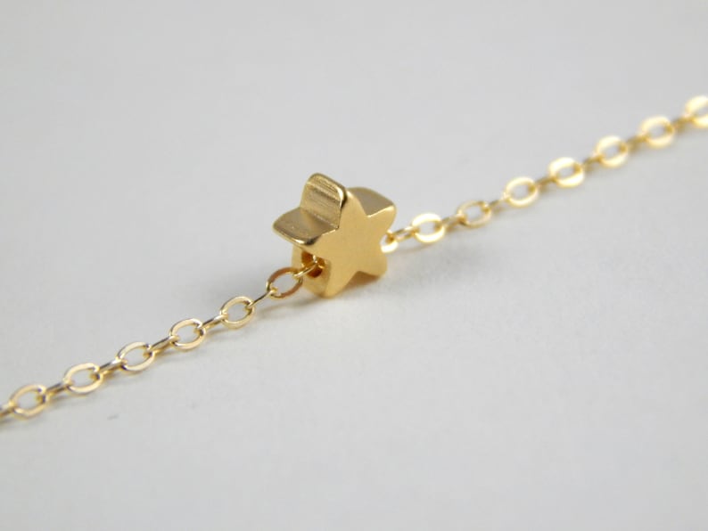 14 kt gold necklace star necklace baby necklace 341 lovely necklace Gold star necklace tiny star necklace gold necklace minimalist