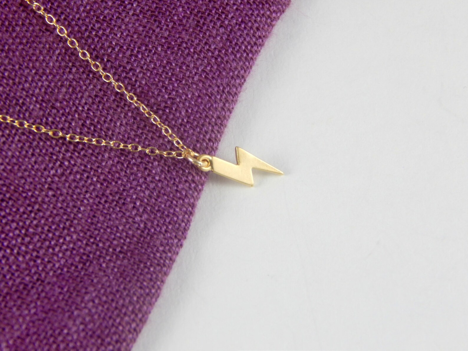 Dainty Gold Lightning Necklace Lightning Bolt Necklace Gold Etsy
