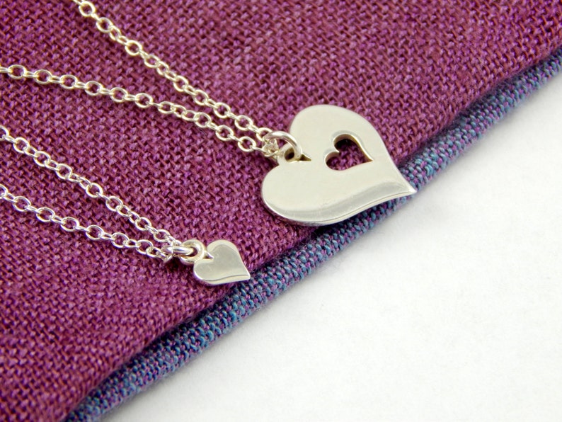 Two hearts 2 Heart love mother daughter valentine/'s gift birth necklaces mummy daughter sterling silver love necklace maternity necklace 348
