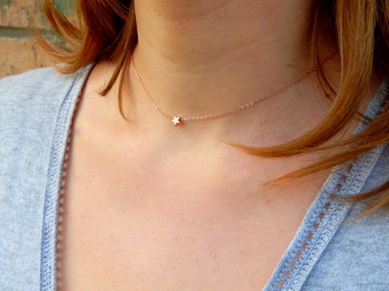 14 kt gold necklace star necklace baby necklace 341 lovely necklace Gold star necklace tiny star necklace gold necklace minimalist