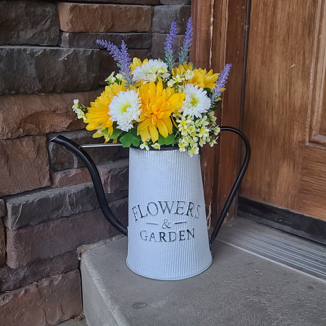 Watering Can Floral Arrangement Etsy