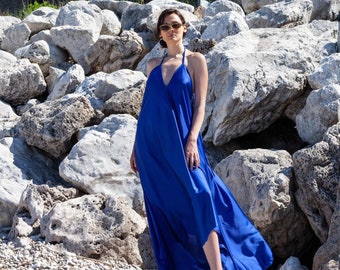 blue dress for baby girl Agnes Satin Maxi Dress main image 1