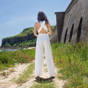 Wrap viscose jersey jumpsuit / Bare back Jumpsuit / Wide legs pants overall / Elegant romper /Jumpsuit to wear in different ways more colors