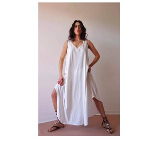 Summer Sleeveless Simple Long Cotton Dress / Linen Maxi Dress / Loose Long Tank Dress / Basic Summer Dress In A Lot Of Colors And Fabrics