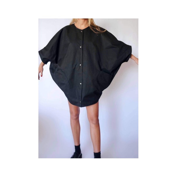 3/4 Manches Batwing Veste Oversize / Cape En Coton Ou Laine Avec Poches Avec Cou Ou Capuche Séparé / Veste de Grossesse / Capuche Unisexe