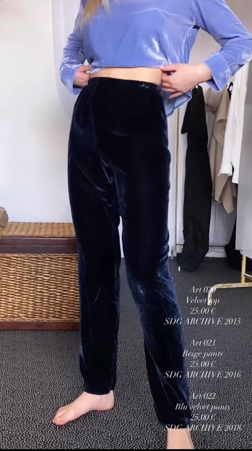 Pantaloni in ciniglia blu comodi pantaloni casual ciniglia | Etsy Italia