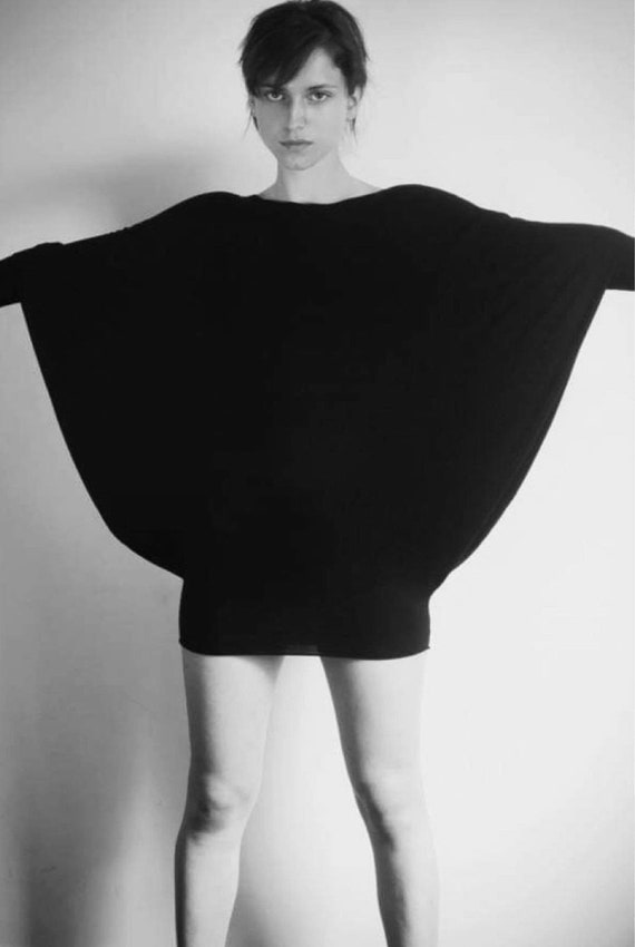 MINI BAT Maxi Top Mini Dress Oversize Batwing Sleeves Shape Must Have Cotton Jersey Top Handmade in More Colors Soft and Stretch Etsy UK