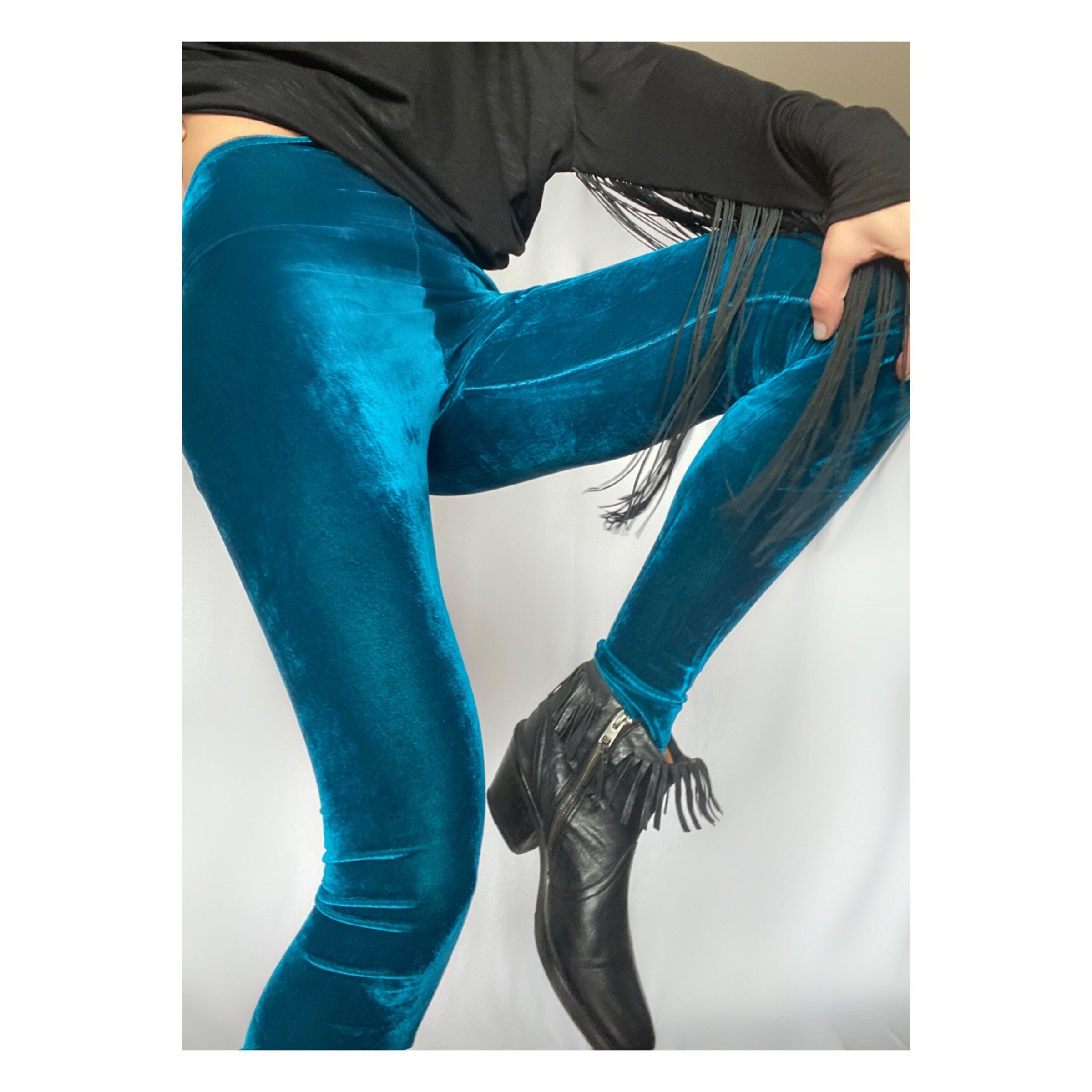 Stretch Velvet Leggings , Leggings for Women , Women's Trousers Bottoms,  Hight Waist Winter Leggings, Velvet Tights, Customize Leggings -  Canada