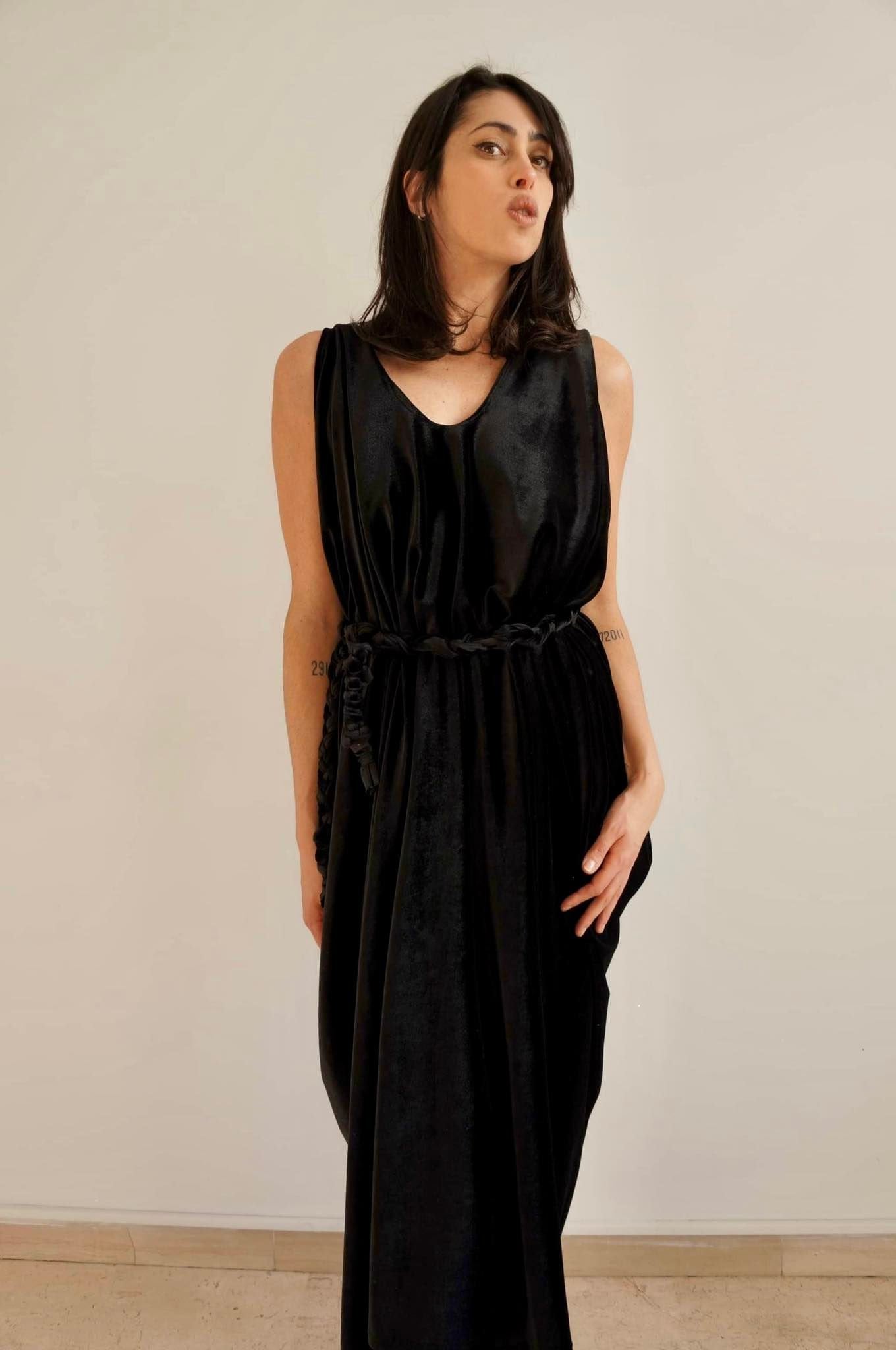 black dress with white top Millà Women's dress with a pleated skirt, Parisienne - Black main image 1