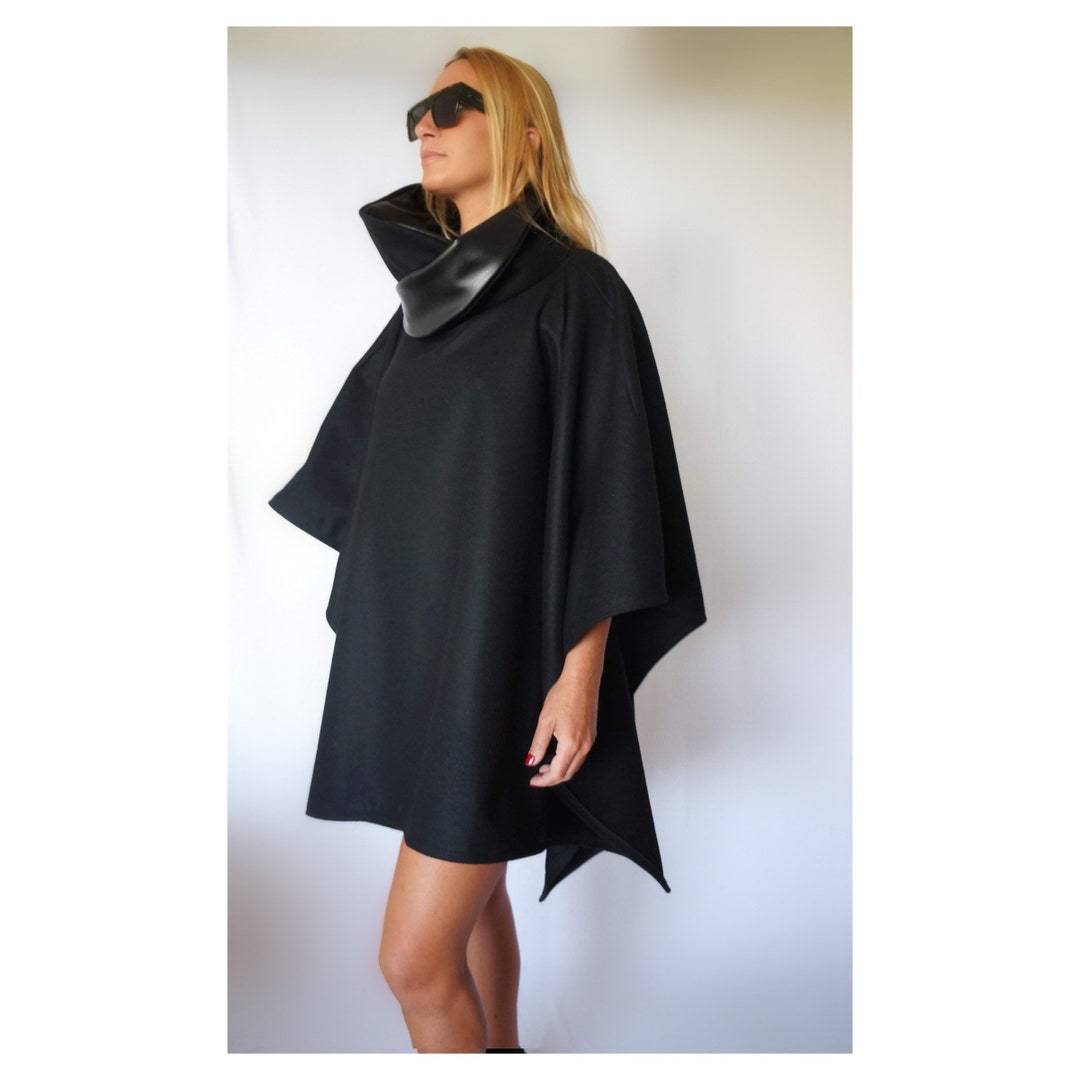 eaphi high neck wool cape coat brown ジャケット・アウター