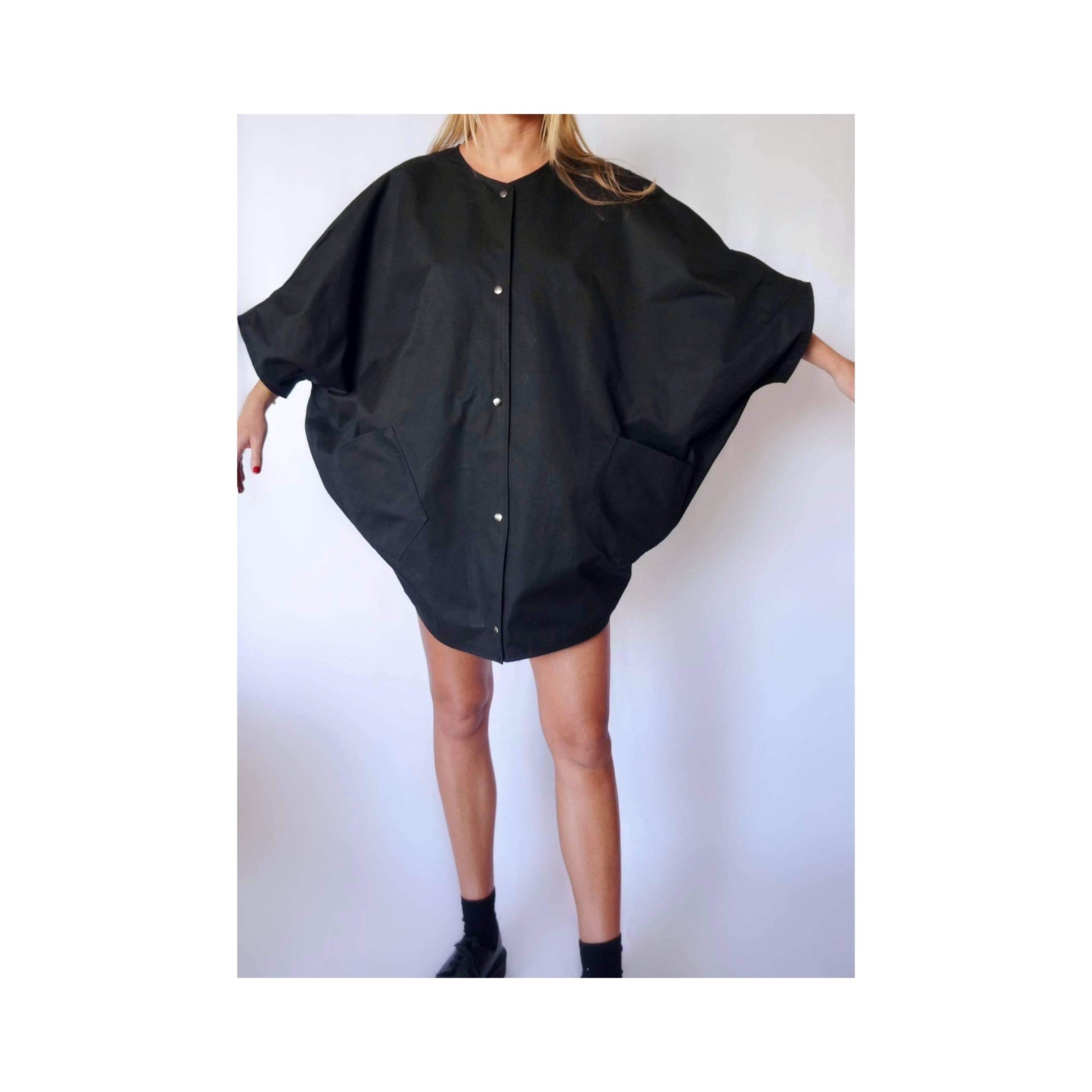 3/4 Sleeves Batwing Oversize Jacket / Cape in Cotton or Wool With Pockets  With Neck or Hood Separate / Pregnancy Jacket / Unisex Cape - Etsy