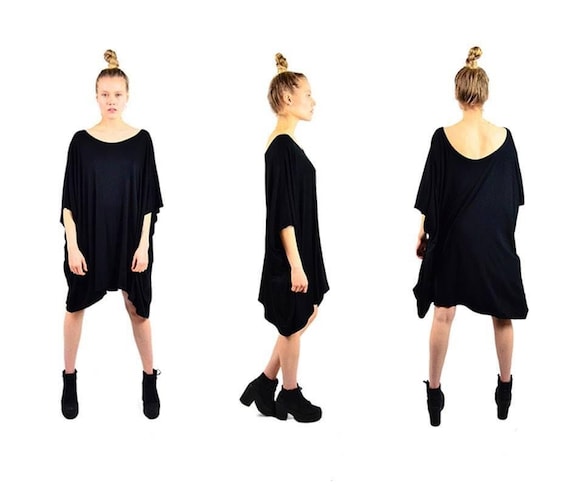 Women's Cotton Maxi Dress / Oversize Cotton Top / Square Top / Big Sizes Cotton Jersey Top Or Dress With Belt / Summer Wide Mini Dress