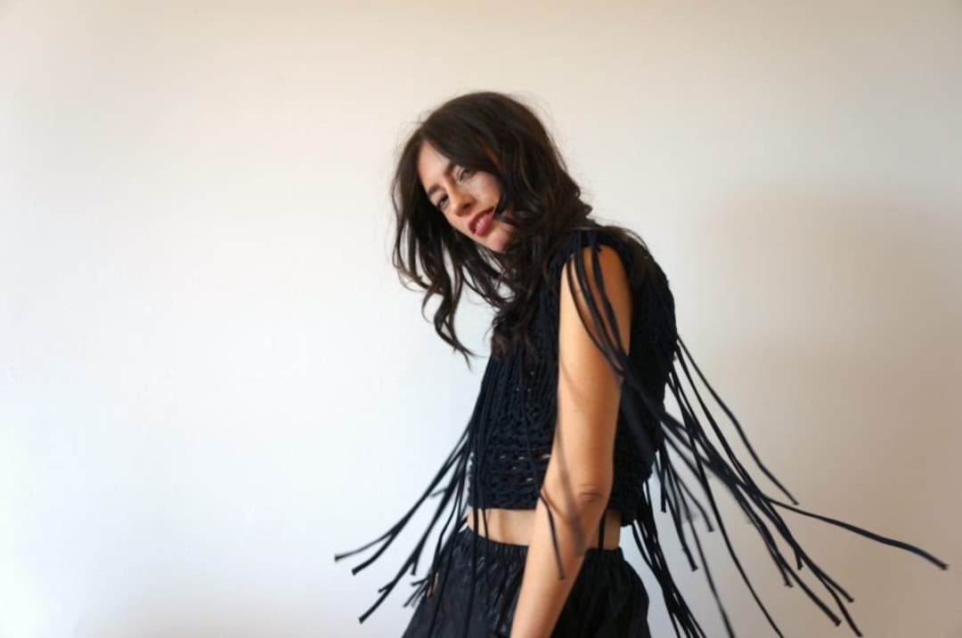 Brick Silk Handmade Fringed Top