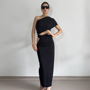 One Shoulder Top: Handmade Fitted Viscose Blend - Customizable Colors