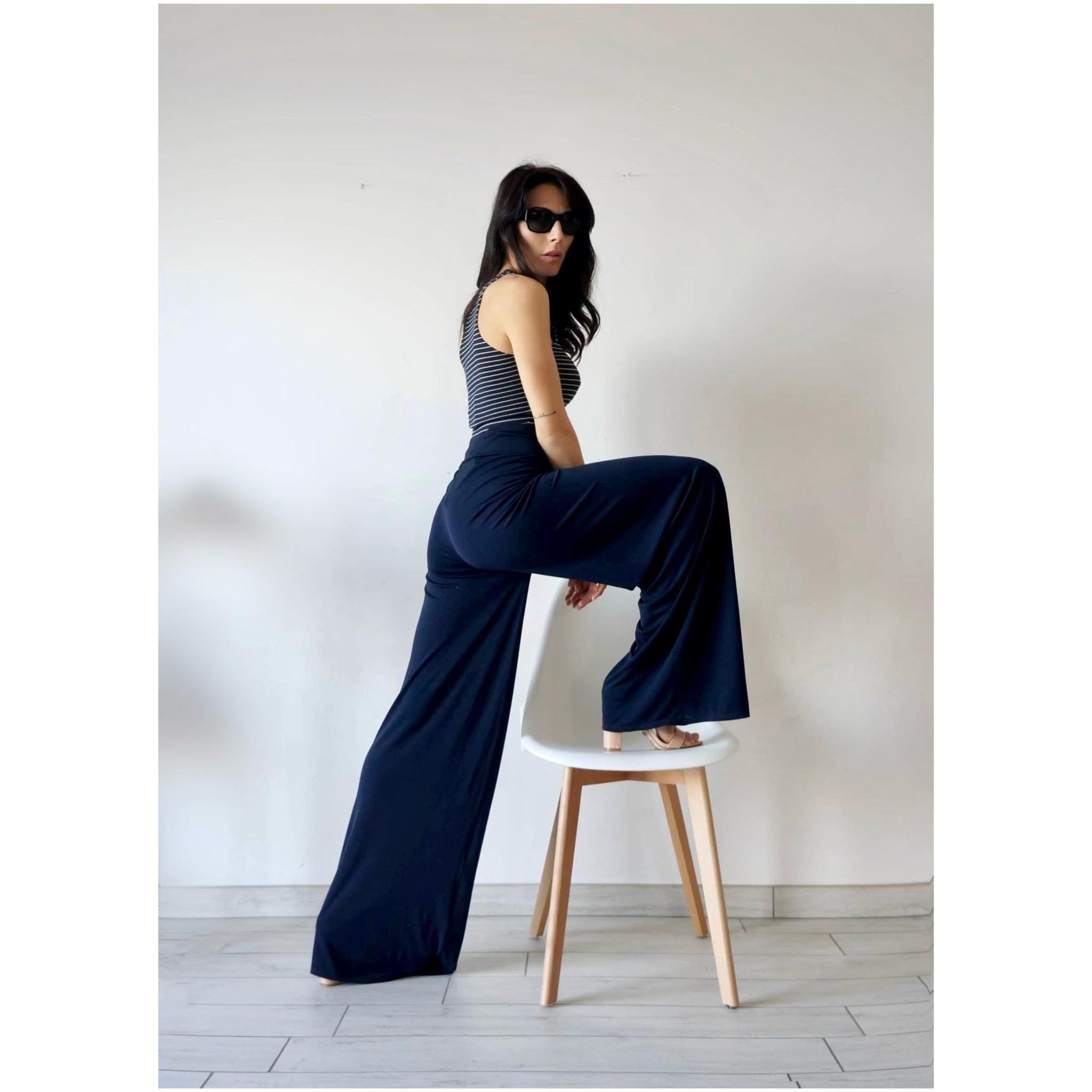 Wide Leg Women's Spring Summer Pants / Palazzo Pant in Viscose / Wide Leg  Trousers to Wear Hight or Low Waist /9 Different Colors Available 
