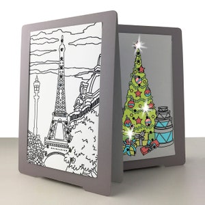 Flashing greeting card CITIGAMI Christmas tree powered by ecological OPV solar panel. sustainable ecological design