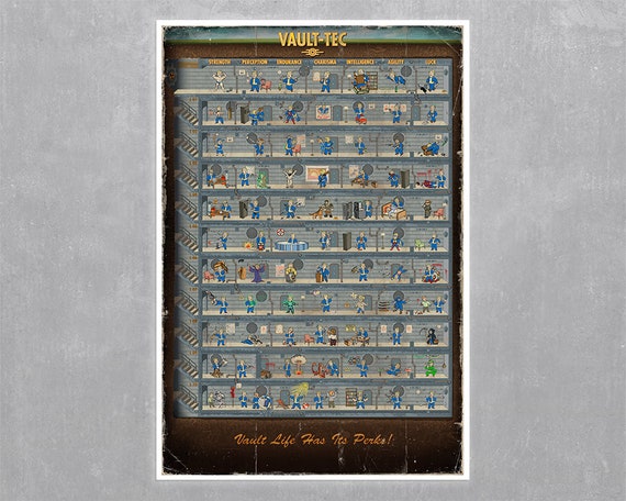 Fallout 4 Vault Tec Perk Diagramm Poster Etsy