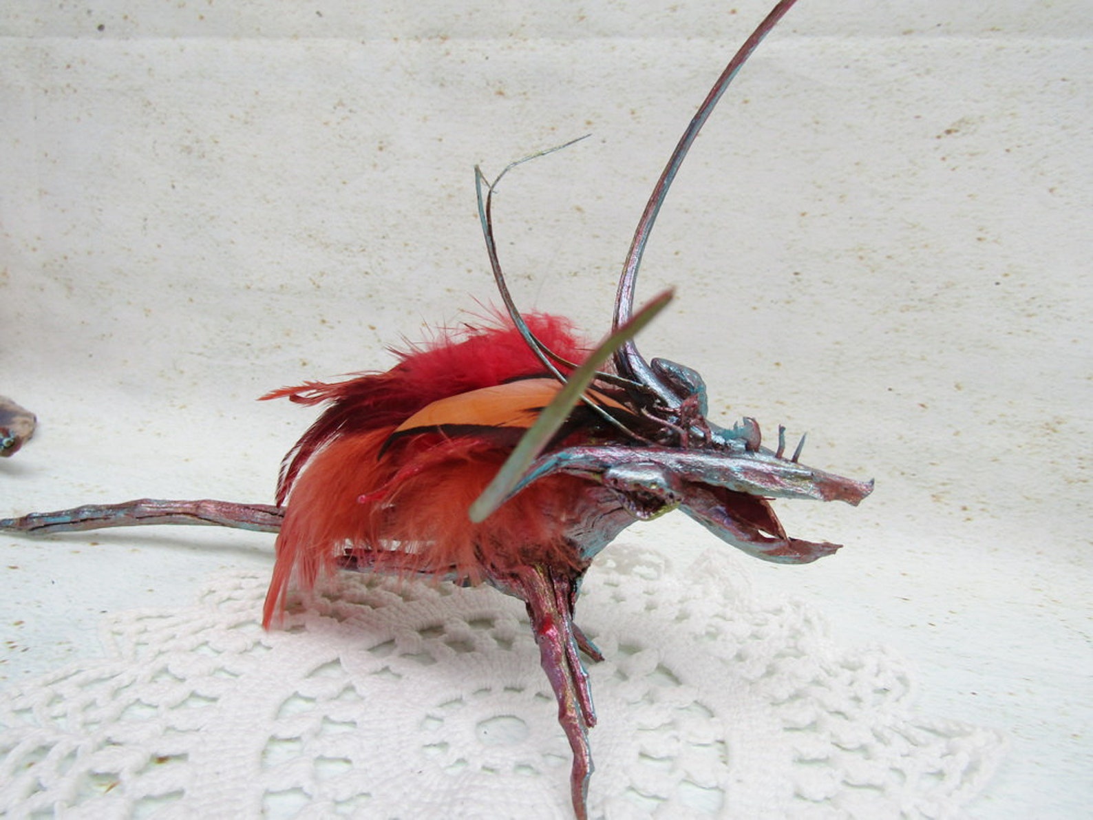 Dragon Sculpture Driftwood Art/ Mixed Media /Weird Etsy