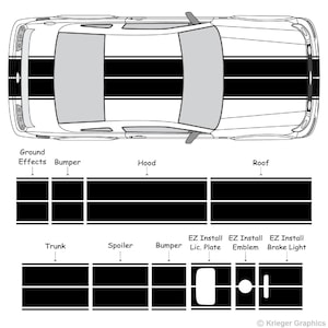 3M Eleanor Dual Rally Racing Stripes for 2005-09 Ford Mustang 2006 2007 2008 2009