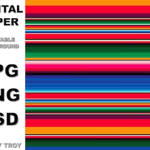 Carta digitale messicana Serape Western Striped Stampabile Sublimazione Sfondo 1
