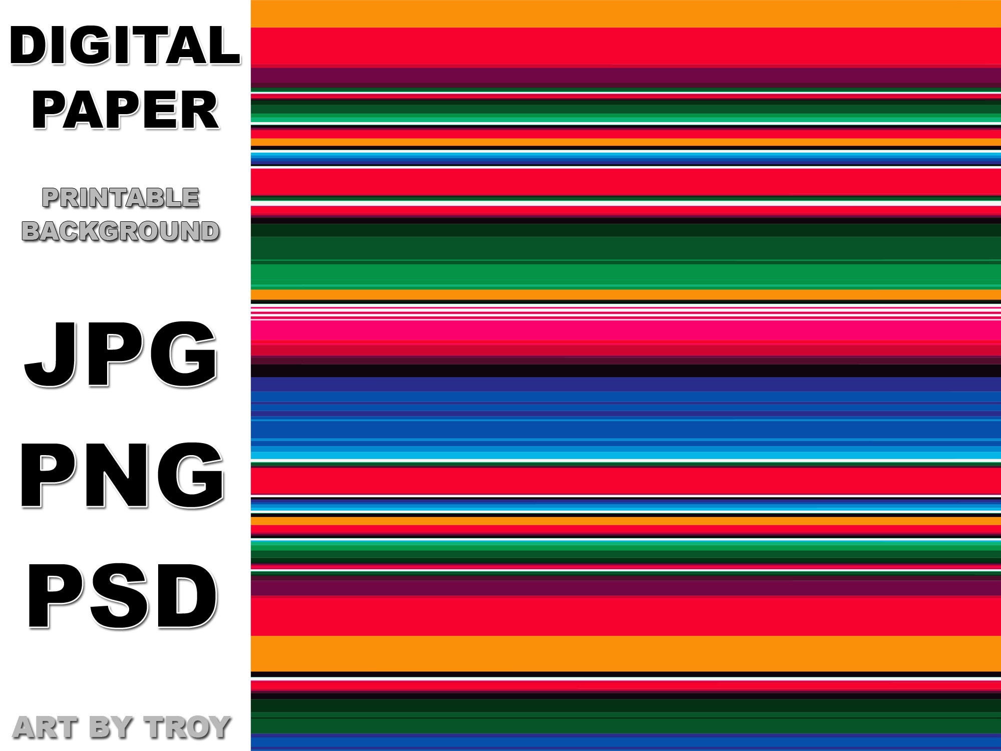 Mexican Serape Digital Paper Western Striped Printable Sublimation Background 1