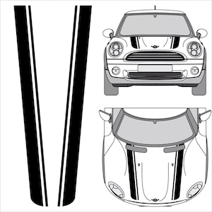 3M Tapered Racing Stripes Decals for Mini Cooper Clubman Countryman Hood