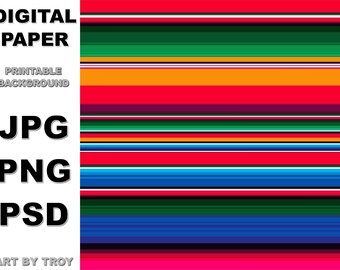 Mexican Serape Digital Paper Western Striped Printable Sublimation Fondo 33