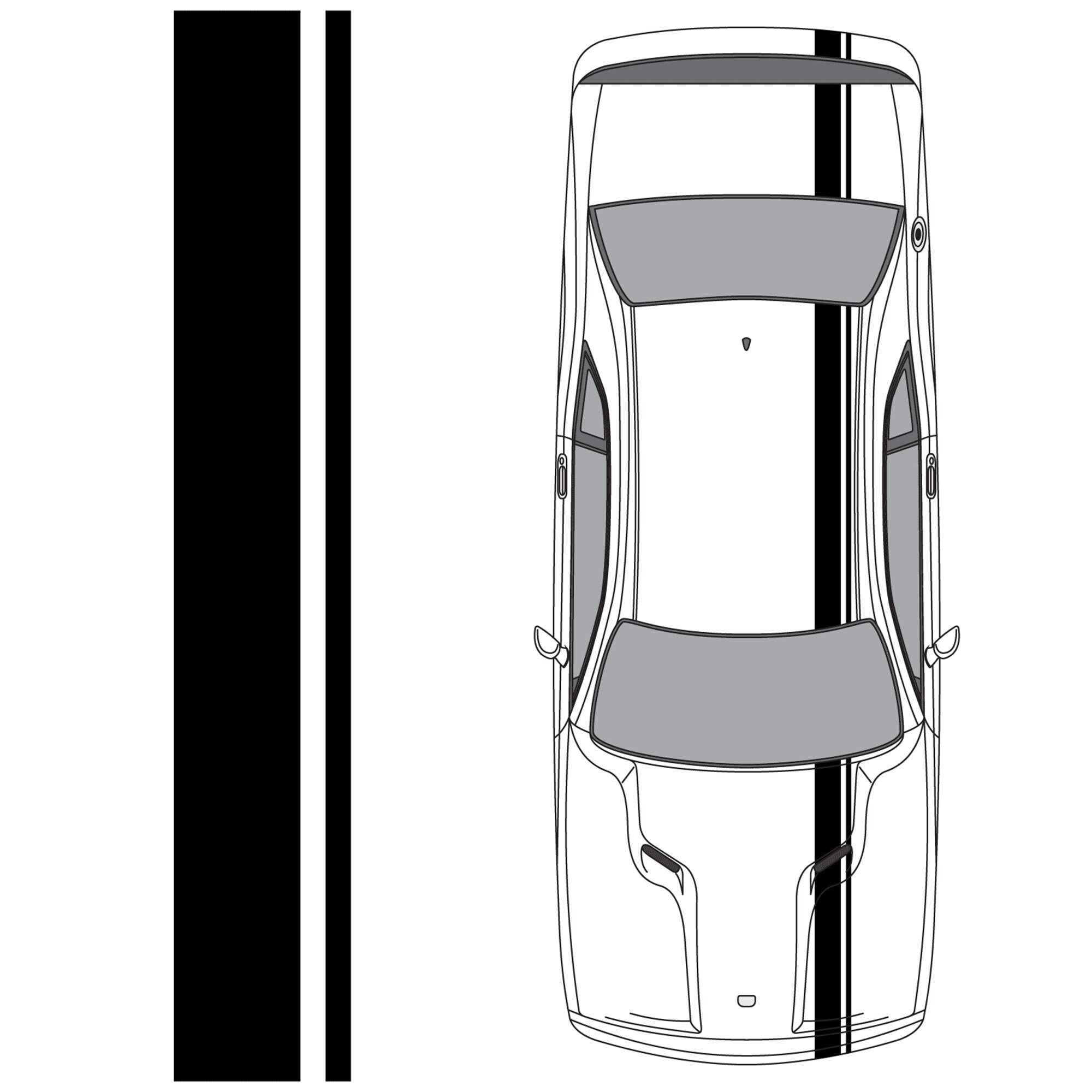 Single Offset Rally Racing Stripes for Dodge Challenger 3M Vinyl Stripe Decals