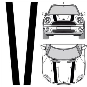 3M 5 Inch Solid Racing Stripes Decals for Mini Cooper Clubman Countryman Hood