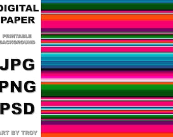 Mexican Serape Digital Paper Western Striped Printable Sublimation Background 4