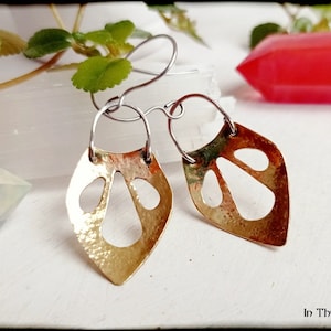 Brass and steel earrings, openwork, handmade, boho, ethnic