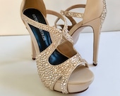 Swarovski Heels Wedding Shoes Nude Heels Platform Shoes Statement Shoes Bridal Heels