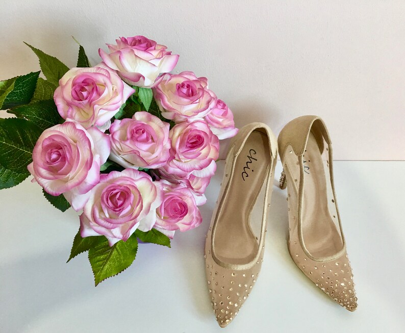 Court Mesh Shoes With Crystals/ Swarovski Heels/ Women Womens Etsy UK