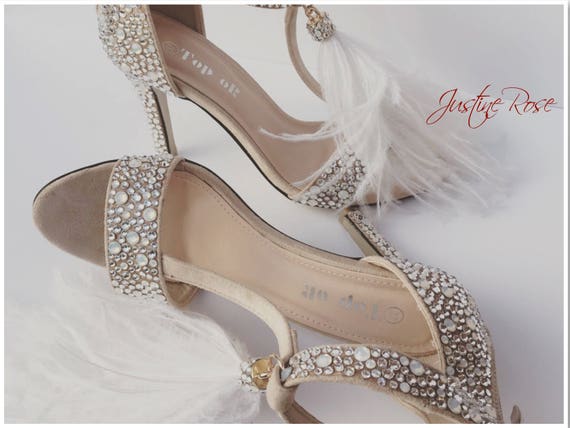 wedding shoes embellished heel