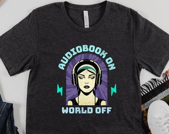 Audiobook Shirt Audiobook Lover Gift Art Deco Audiobook Listener Shirt Book Lover Shirt Gift for Audiobook Listener Gift for Audio Book Worm