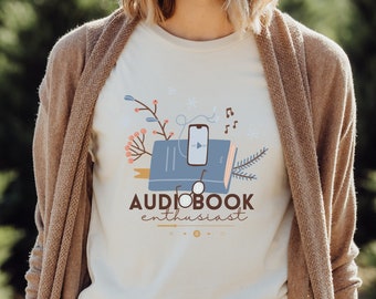Camiseta para entusiastas de audiolivros: presente para amantes de livros, camiseta literária