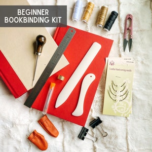 Beginner Bookbinding Kit Essential Book Binding Tool Set including Bone Folder, Needles, Wax Thread Great for DIY handmade book, book repair