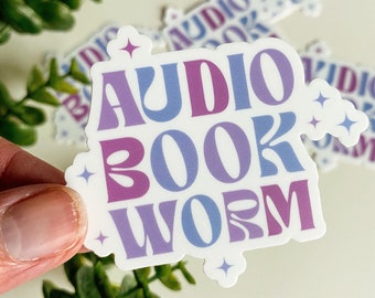 Audiobook Lover Sticker: Bookworm Vinyl Decal for Laptop, Kindle