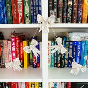 Paper Book Page Bow Garland of Recycled Book Bowties Book Themed Home Decor Bookish Party Book Bows Birthday Decoration for Book Lover