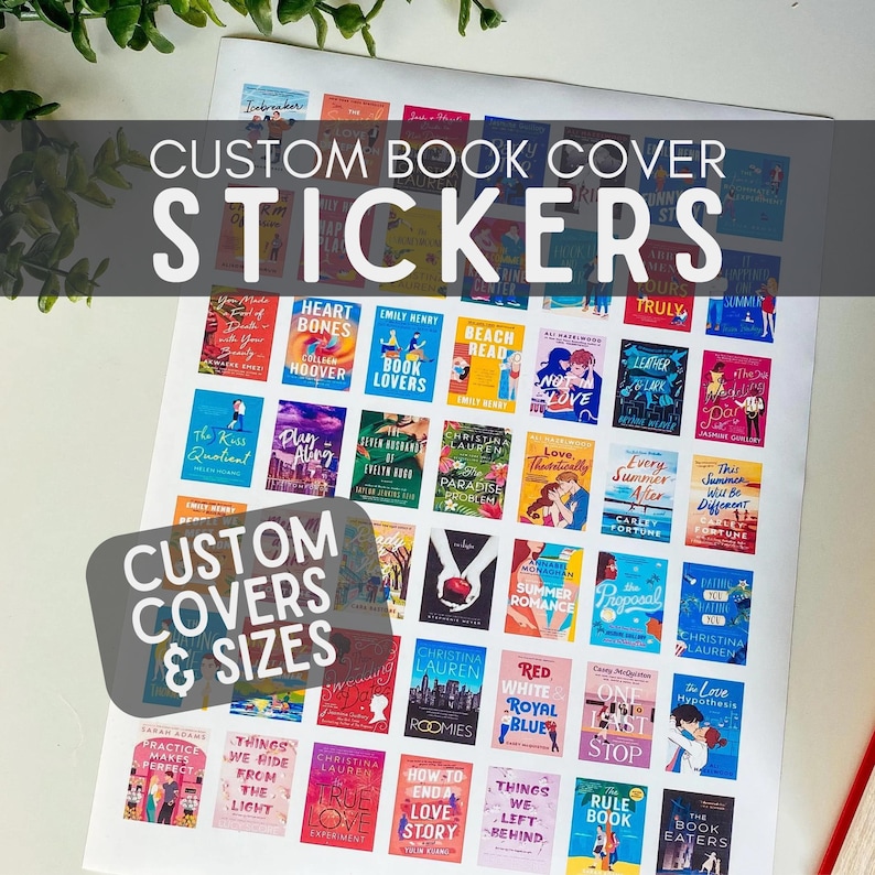 Customizable Mini Precut Matte Book Cover Stickers • Perfect for Book Reading Log Planner Junk Journal Scrapbook • Custom Sizes Available image 1